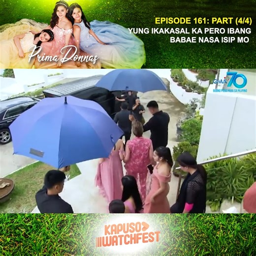 Prima Donnas Episode 161 Part 4 of 4.mp4 Married couple Jaime, the sole inheritor to the affluent Claveria Group of Companies, and Maita find it difficult to bear a child. The couple then hired Lilian, the daughter of their most trusted house helper, to be the surrogate mother of their unborn offspring. Lilian accepts the proposal and later on gives birth to three beautiful girls named Donna Marie, kindhearted and driven, Donna Belle, ambitious and strong-willed; and Donna Lyn, soft-spoken and t