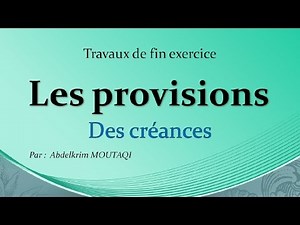 la provision pour dépréciation des créances