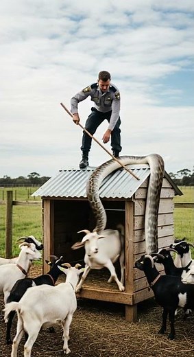 Python Caught a Goat — Officer Smashes with Quick Action Saves Day #Wildlife #Rescue #Animal