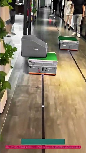 Belt Conveyor AGV Transports Up to 500 kg Automatically for Smart Warehouse Material Handling