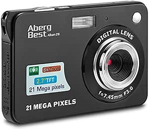 21 Mega Pixels 2.7" LCD Rechargeable HD Digital Camera Video Camera Digital Students Cameras,Indoor Outdoor for Adult/Seniors/Kid (Black)