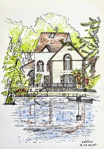 Original Hand-drawn Landscape Sketch – “promenade Des Moulins”, France – Copic Marker Art on A4 Paper - Etsy Canada