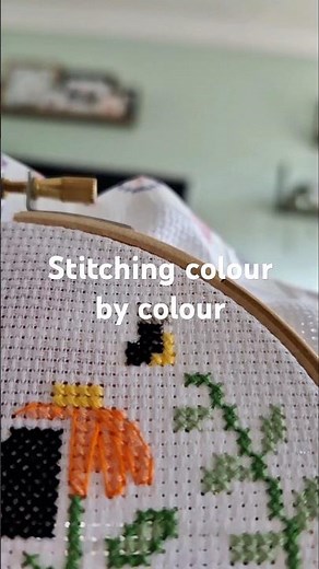 How to cross stitch, colour by colour | cross stitch for beginners