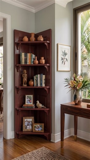 My DIY corner shelf project (you won't believe it's made of doors!) #diy #homedecor #shorts
