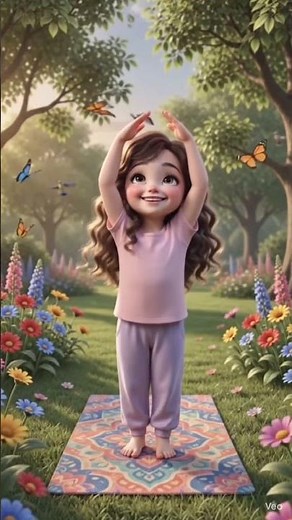 Morning Yoga for Kids | Cute Mia Learns Yoga Step by Step 🧘‍♀️✨