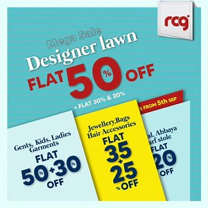 6.2K views · 300 reactions | Mega sale is LIVE at rcg !! Jaranwala road, kohinoor, Faisalabad. ~ rcg.com.pk | RCG Clothing Gallery | Facebook