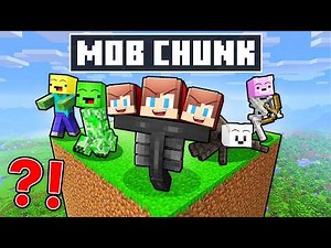 JJ and Mikey Survive on MOB CHUNK in Minecraft...
