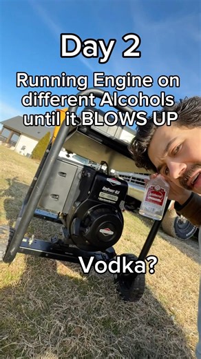 Will your engine run on vodka? Let me know what we should try! #vodka #mechanic #briggsandstratton