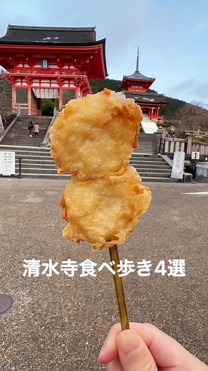 清水寺食べ歩き４選。なんか、湯葉チーズ食べてしまう。#京都グルメ #京都観光 #食べ歩き #パワースポット