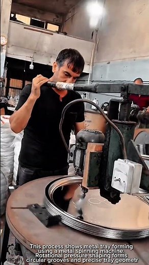 Metal Tray Spinning Work Tool Using Metal Spinning Machine #worktool