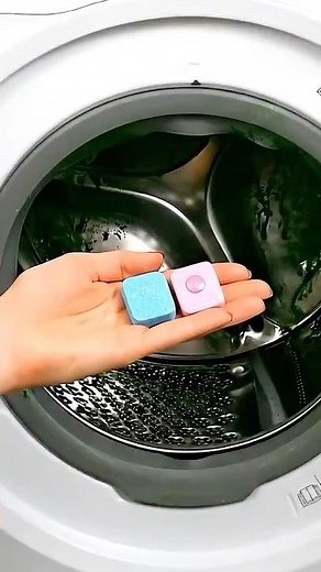 I throw two dishwasher tablets into the washing machine. They save me a lot of time.