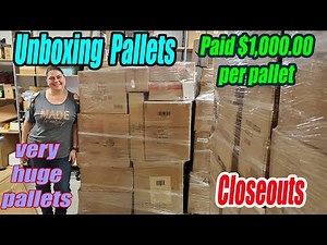 Unboxing Pallets of Closeouts we have 100's of items and I paid $1,000.00 for each pallet
