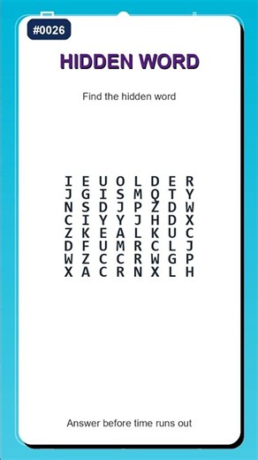 Hidden Word Puzzle #0026 | Find the Secret Word Fast