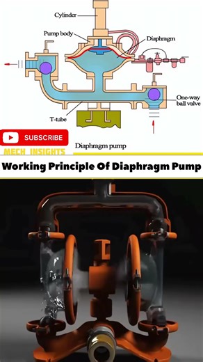 How a Diaphragm Pump Works ⚙️ | Mechanical Engineering #shorts #diaphragm #pump #science #mechanical