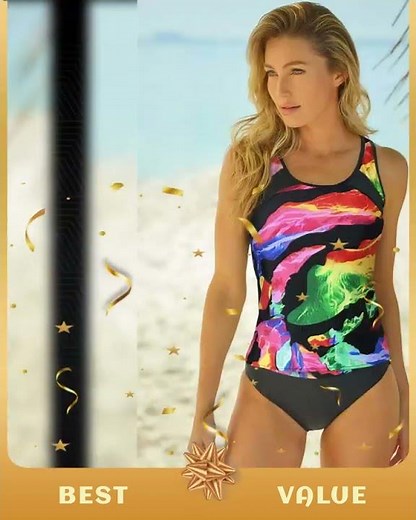 Printed Wide Strap Tankini Set
