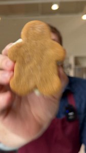 What’s better than one gingerbread? two gingerbreads 🧣 Chef Gabe whips up our classic giant ginger cookie recipe in gingerbread form, sandwiched with scrumptious buttercream. Find the cookie recipe linked in our bio 🤎 | Better Homes & Gardens