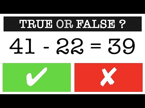 True or False Math Speed Test #1- Addition Subtraction Multiplication Division Mental Maths Drill