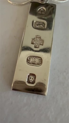Vintage Sterling Silver British Ingot Hallmarked Bar Pendant Necklace on Italian Snake Chain 1980 - Etsy