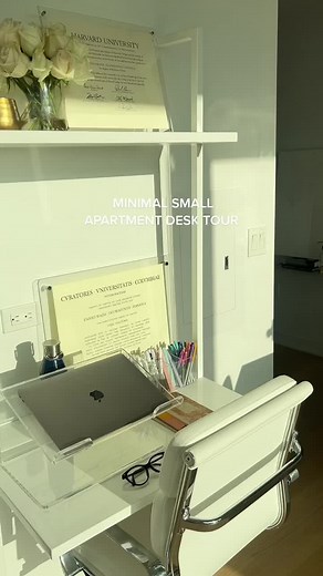 Minimal Small Apartment Desk Setup Tour
