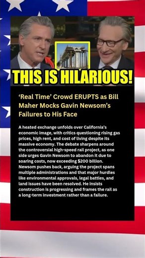 ‘Real Time’ Crowd ERUPTS as Bill Maher Mocks Gavin Newsom’s Failures to His Face #shorts