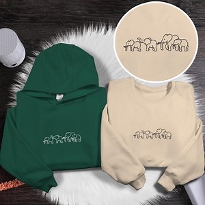 Elephant Embroidered Sweatshirt, Elephant Hoodie, Minimalist Elephant Shirt, Cute Embroidery Sweater, Animal Lover Gift - Etsy