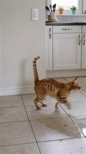 My cat vs cucumber… kitchen apocalypse #cat #funnycats #funny