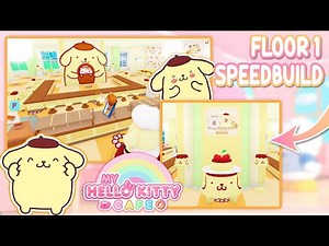⭐Hello Kitty Cafe Speed Build 🎀 Pompompurin Themed 1st Floor Items 🌸