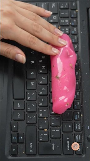 Satisfying keyboard clean with slime! ✨ #ASMR #Satisfying #CleaningHacks #KeyboardClean #Shorts