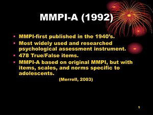 MMPI-A (1992) - SlideServe