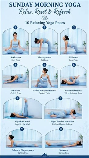 🌿 Sunday Morning Yoga | 10 Relaxing Yoga Poses for a Peaceful Start #yoga #sunday