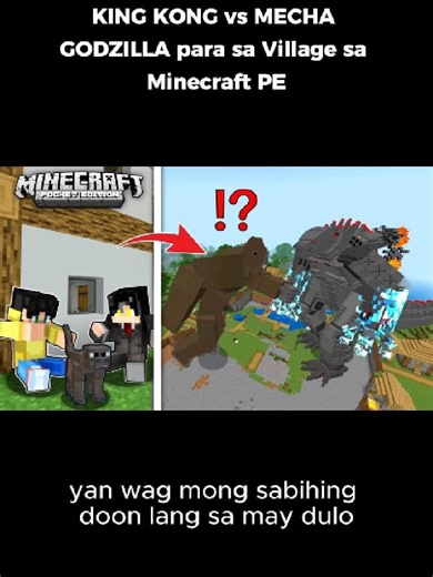 KING KONG vs MECHA GODZILLA para sa Village sa Minecraft PE #minecraftphilippines #minecrafttagalog #pepesantv #sheyyyntv #davefromph #sheyyyn #pepesan #minecraftph #esonitv