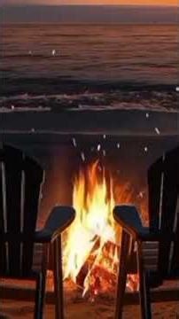 🌊🔥 COZY CAMPFIRE AND WAVES SOUNDS