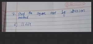 Find the square root by division methodd) 11664... | Filo