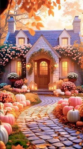 Elegant Fall Cottage 🍂 Romantic Autumn Aesthetic & Cozy Fireplace Ambience