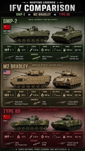 BMP-2 vs M2 Bradley vs Type 86 — Which IFV Wins? 🔥