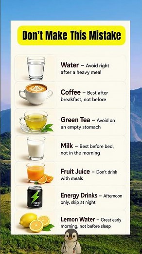 The Best Time to Drink Popular Beverages for Better Health 🥤⏰