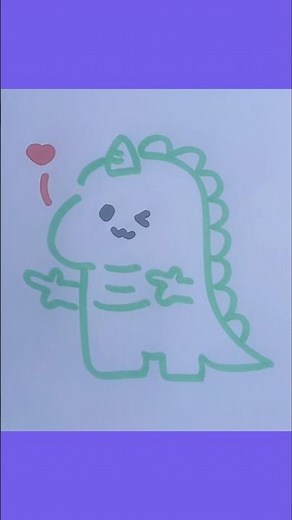 How to Draw a Cute Baby Dinosaur 🦖#HowToDraw #CuteDinosaur #BabyDinosaur #EasyDrawing #shorts