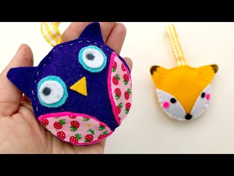 Felt Owl Ornament & Fox