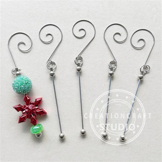Beadable Blank Christmas Tree Hangers,christmas Tree Hooks,ornament Hooks,diy Christmas Hooks - Etsy
