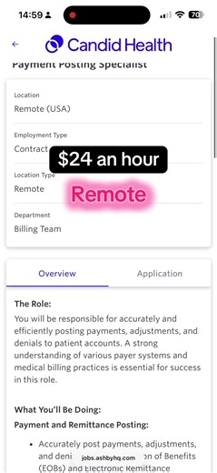 Remote, contract, medical billing position paying $20 to $24 an hour. No degree required. #remotework #dataentry #nodegree