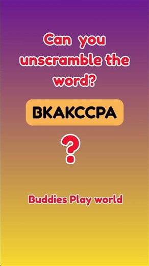 Word Game Challenge Unscramble the letters to find the word