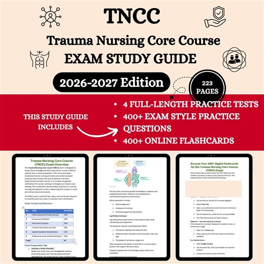 TNCC Exam Review 2026 | Tncc 9th Edition Final Exam | Tncc Trauma Nursing Core Course | Tncc Exam Answers | Tncc Practice Questions - Etsy Sweden
