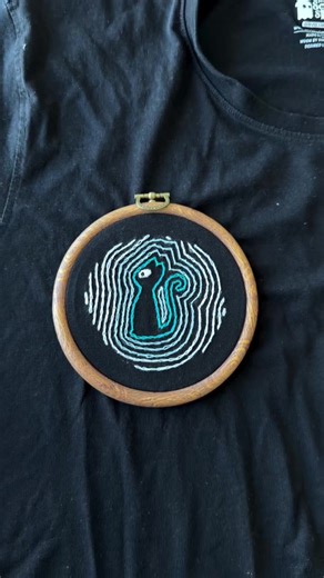 Simple Spiritual Cat Embroidery Pattern