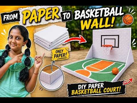From Paper to Basketball Court! 🏀 DIY Mini Basketball Court at Home