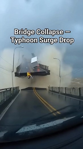 59K views · 391 reactions | Bridge Collapse — Typhoon Surge Drop | Synthetic Media | Facebook