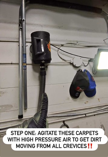 Step One! With dirt being embeded in carpets we always agitate the fabric with high pressure filtered air‼️##fyp##mercedes##mercedesbenz##detail##diamondautolab