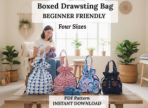 Drawstring Bucket Bag Sewing Pattern: Beginner-friendly, 4 Sizes PDF Download A4/A0/US Letter - Etsy