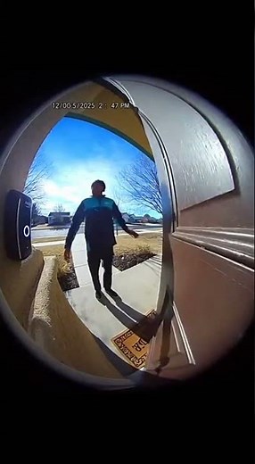 Door Opens Behind Delivery Driver at WORST Moment