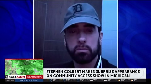 Stephen Colbert makes surprise appearance on Michigan public access show