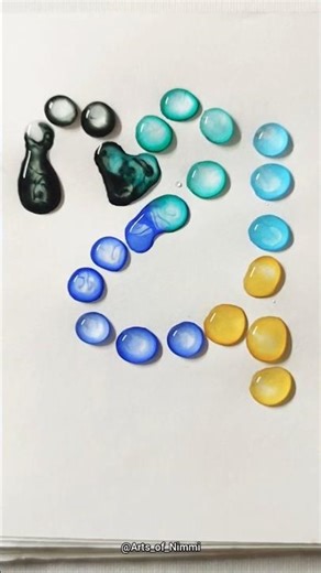 Simple Water drops letter #waterdrops #colormixingmagic #colourmixing #viral